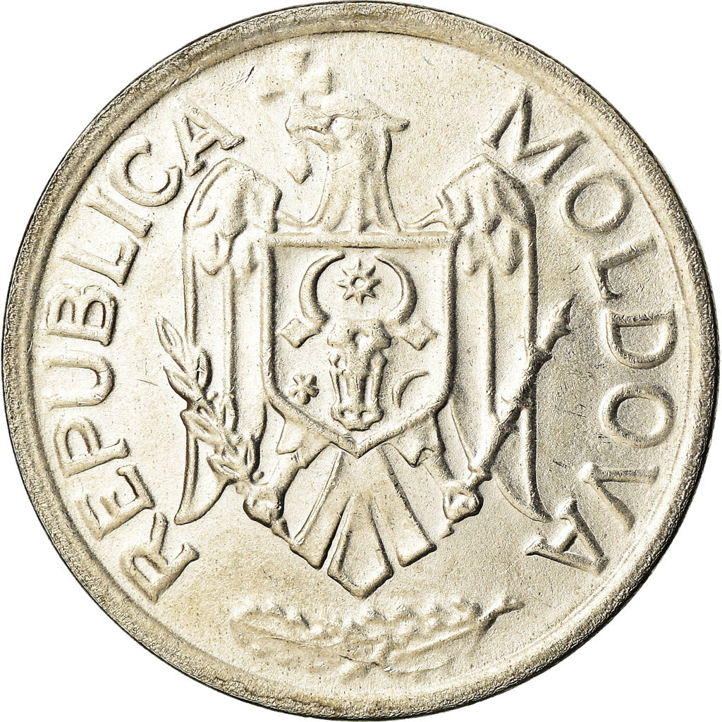Coin, Moldova, Leu, 1992, EF(40-45), Nickel Clad Steel, KM:5