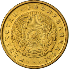 Coin, Kazakhstan, 20 Tyin, 1993, EF(40-45), Copper Plated Zinc, KM:4a