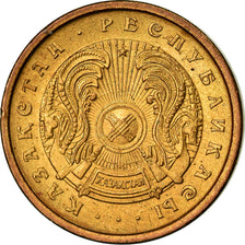 Coin, Kazakhstan, 2 Tyin, 1993, EF(40-45), Copper Clad Brass, KM:1a
