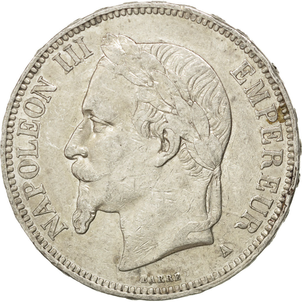 FRANCE, Napoléon III, 5 Francs, 1869, Paris, KM #799.1, EF(40-45), Silver, G...