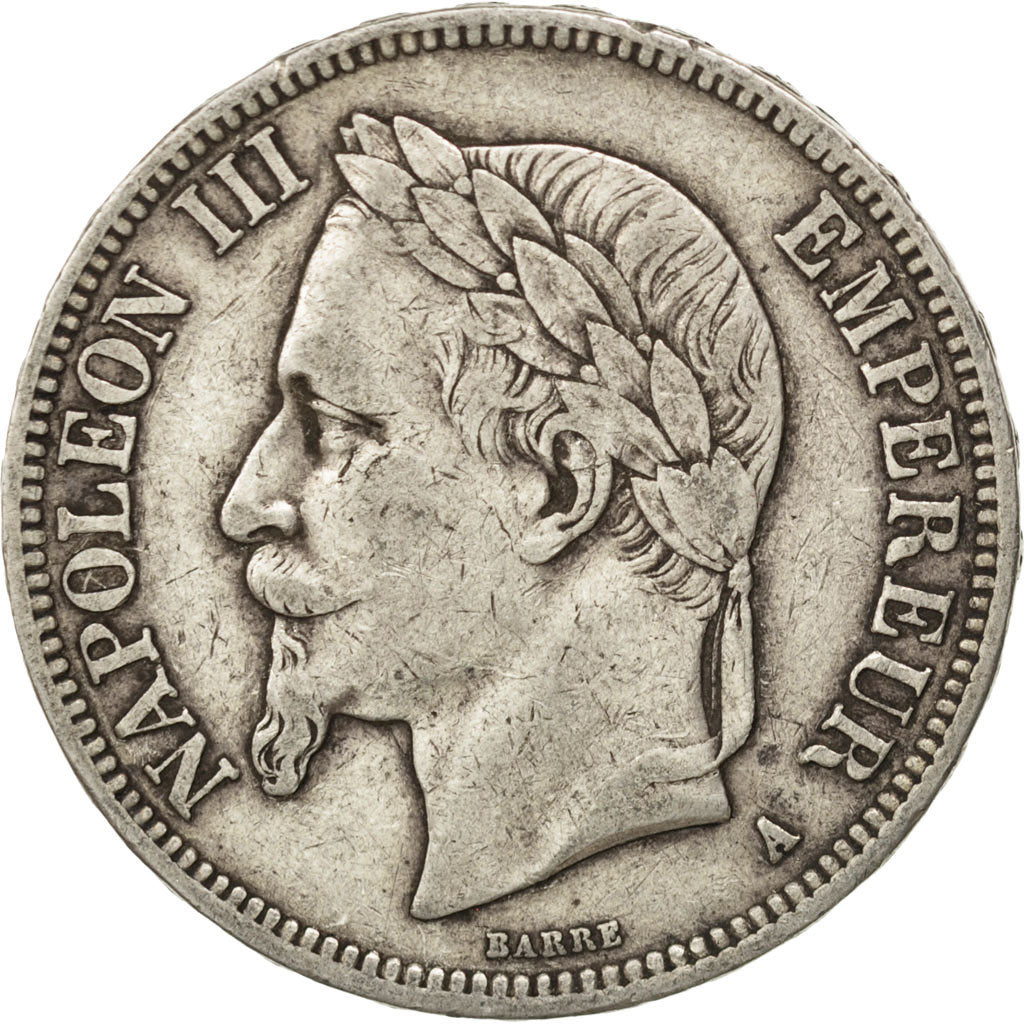Second Empire, 5 Francs Napoléon III tête laurée, 1867 A, KM 799.1
