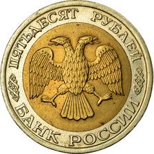 Coin, Russia, 50 Roubles, 1992, EF(40-45), Bi-Metallic, KM:315