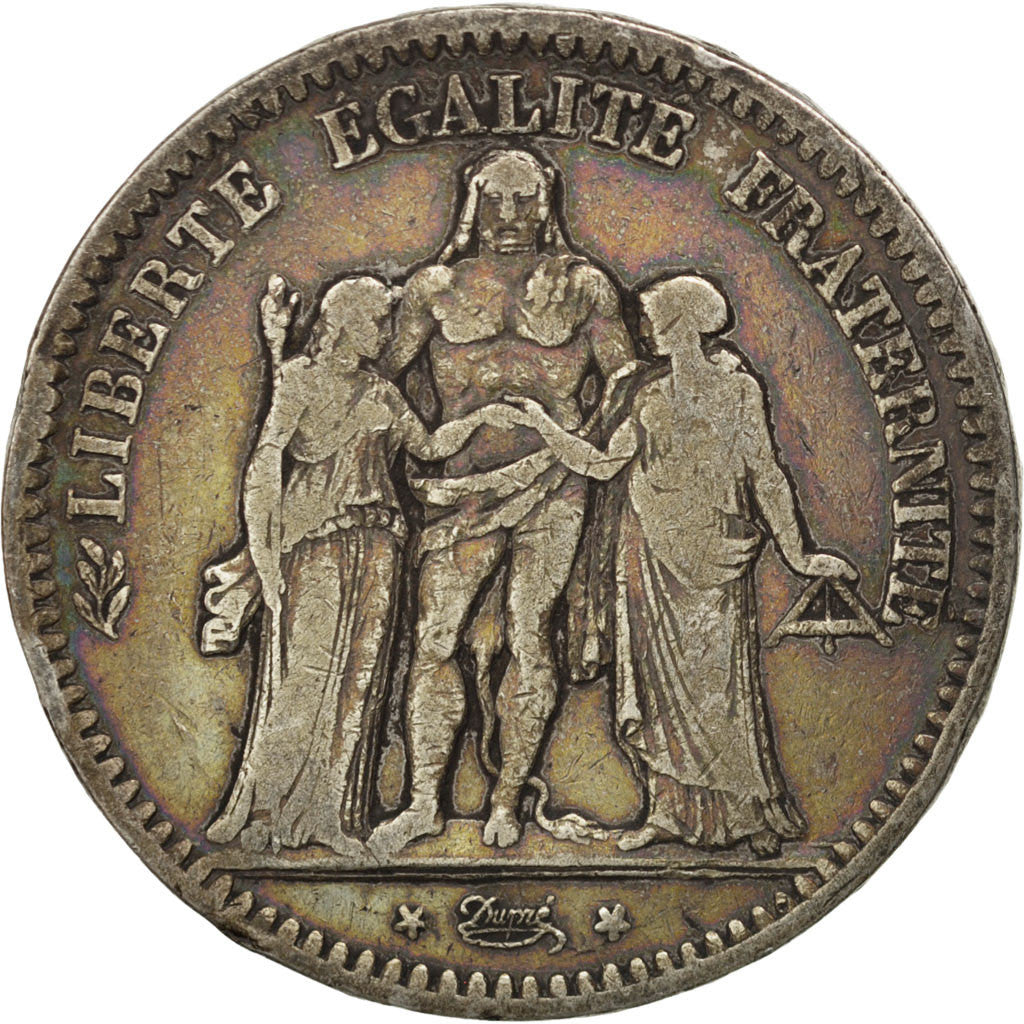 Coin, France, Hercule, 5 Francs, 1848, Strasbourg, VF(20-25), Silver, KM:756.2