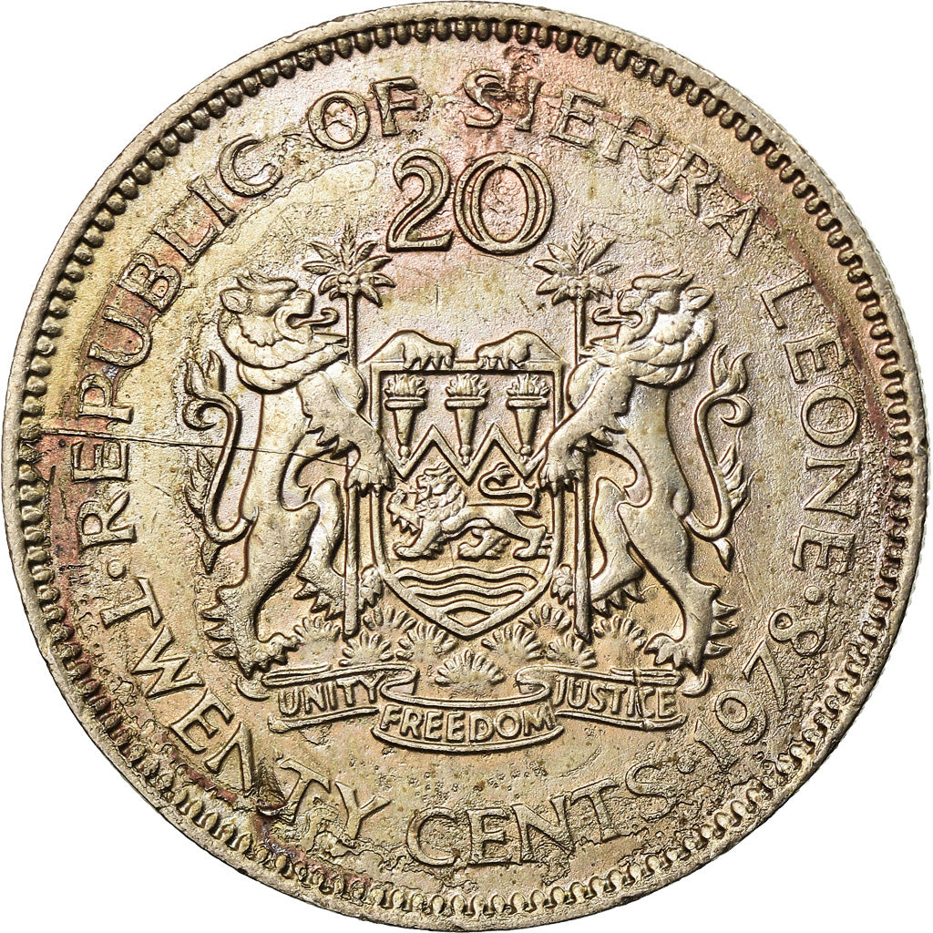 Coin, Sierra Leone, 20 Cents, 1978, EF(40-45), Copper-nickel, KM:30