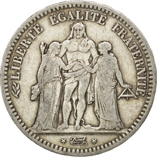 FRANCE, Hercule, 5 Francs, 1849, Paris, KM #756.1, VF(20-25), Silver, Gadoury...