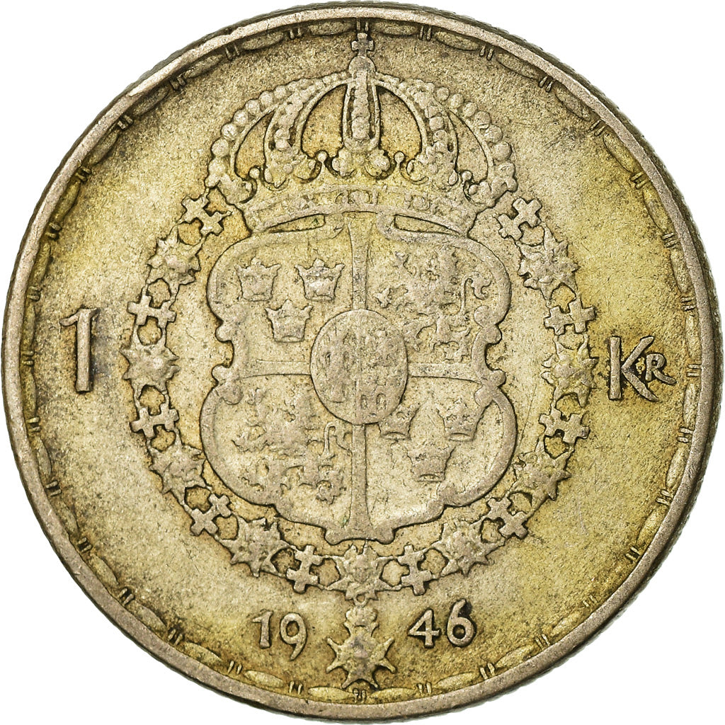 Münze, Schweden, Gustaf V, Krona, 1946, SS, Silber, KM:814