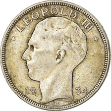 Coin, Belgium, 20 Francs, 20 Frank, 1934, VF(30-35), Silver, KM:103.1