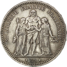 FRANCE, Hercule, 5 Francs, 1873, Paris, KM #820.1, EF(40-45), Silver, Gadoury...