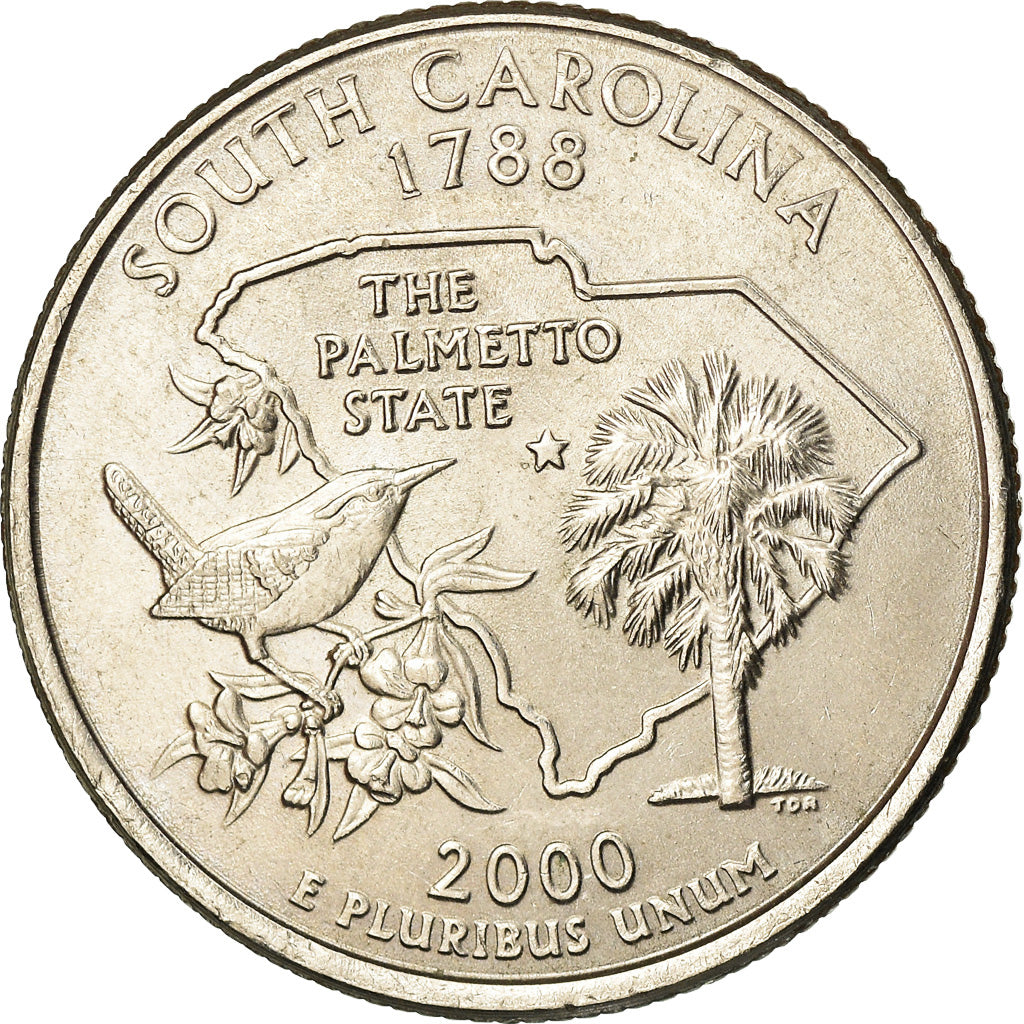 Coin, United States, South Carolina, Quarter, 2000, U.S. Mint, Denver