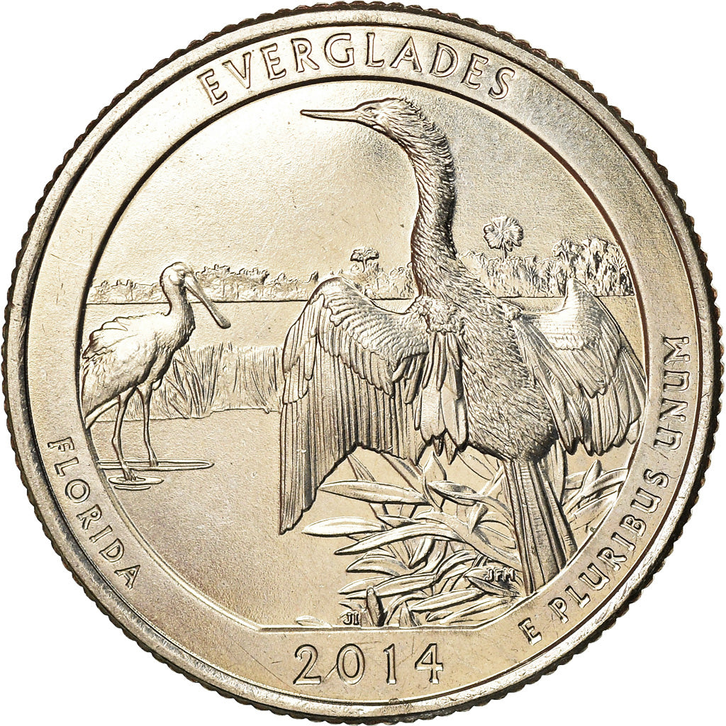 Moneta, Stati Uniti, Everglades, Quarter, 2014, Philadelphia, SPL-, Rame