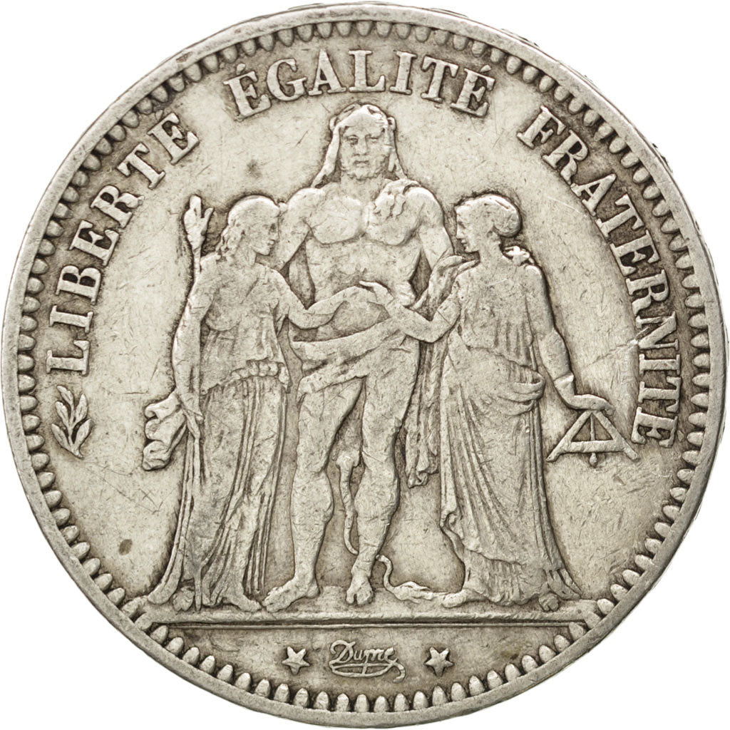 FRANCE, Hercule, 5 Francs, 1873, Bordeaux, KM #820.2, VF(30-35), Silver,...