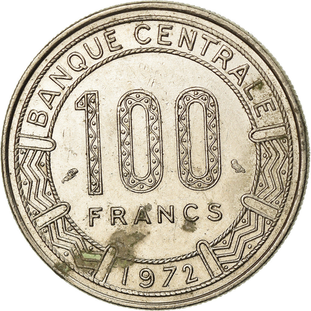 Coin, Gabon, 100 Francs, 1972, Paris, EF(40-45), Nickel, KM:12