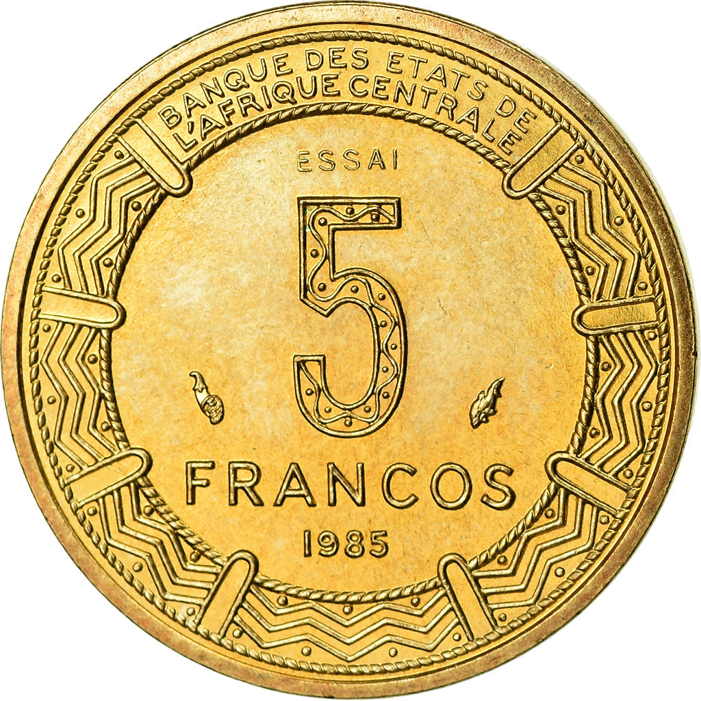 Monnaie, Equatorial Guinea, 5 Francos, 1985, Paris, SUP, Aluminum-Bronze, KM:62