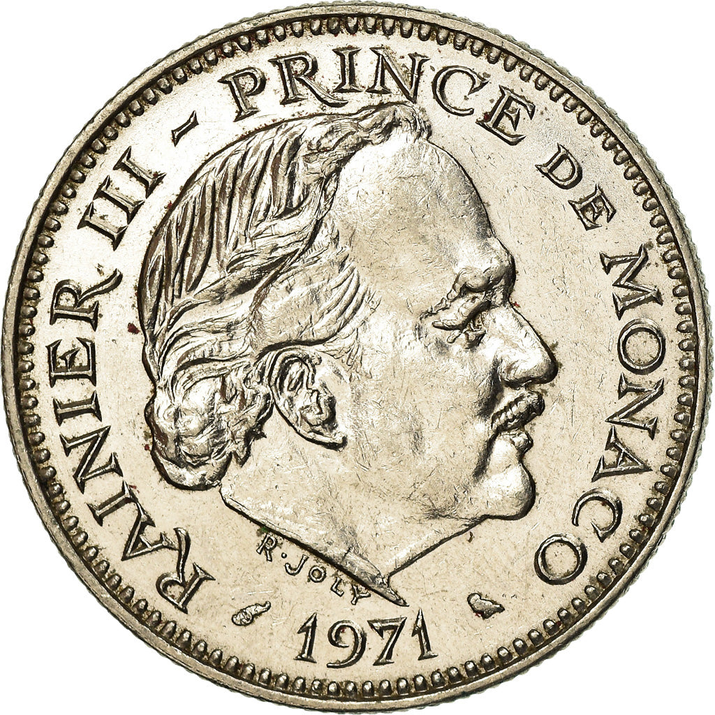 Moneda, Mónaco, Rainier III, 5 Francs, 1971, MBC, Cobre - níquel, KM:150