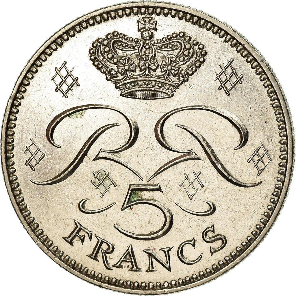 Moneda, Mónaco, Rainier III, 5 Francs, 1971, MBC, Cobre - níquel, KM:150
