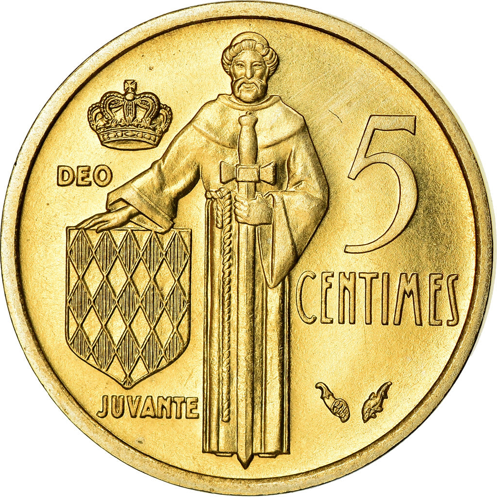 Coin, Monaco, Rainier III, 5 Centimes, 1976, MS(65-70), Aluminum-Bronze, KM:156