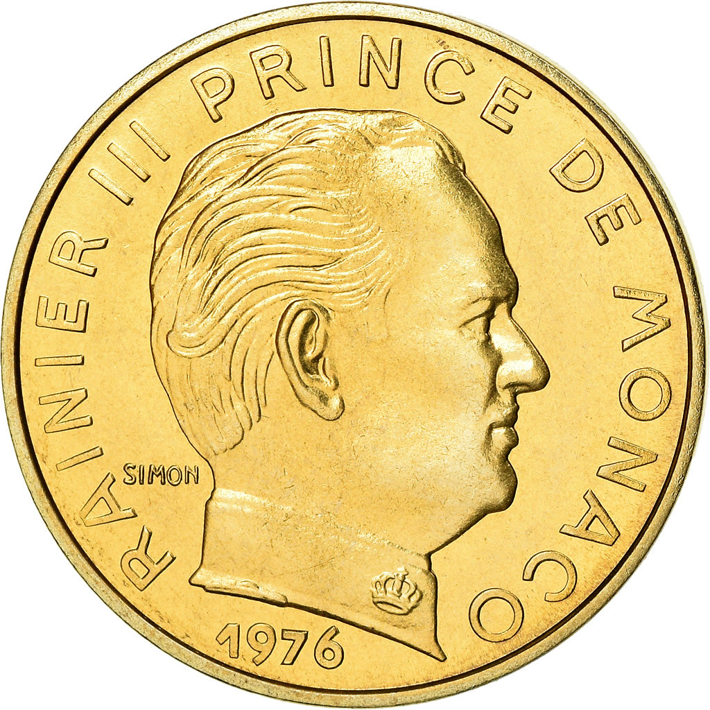 Coin, Monaco, Rainier III, 20 Centimes, 1976, MS(65-70), Aluminum-Bronze