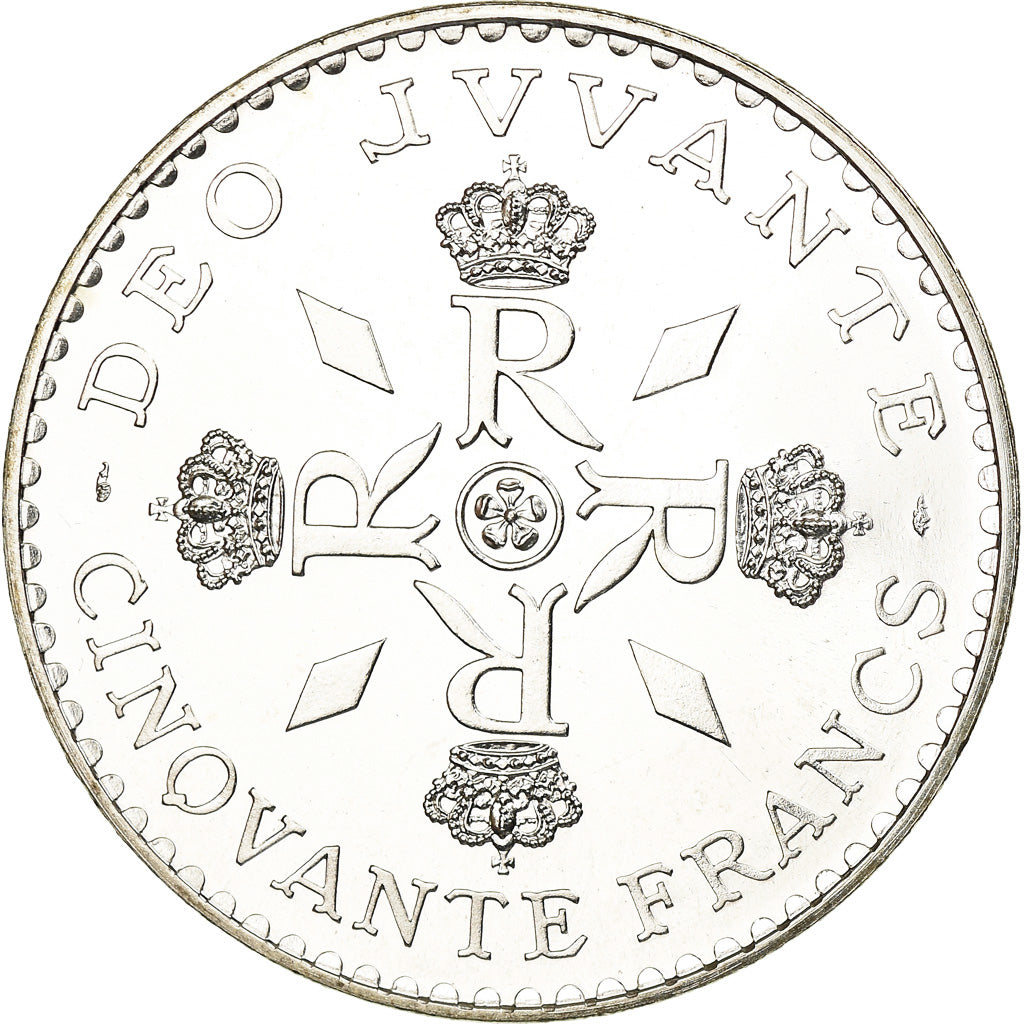Coin, Monaco, Rainier III, 50 Francs, 1976, MS(65-70), Silver, KM:152.2