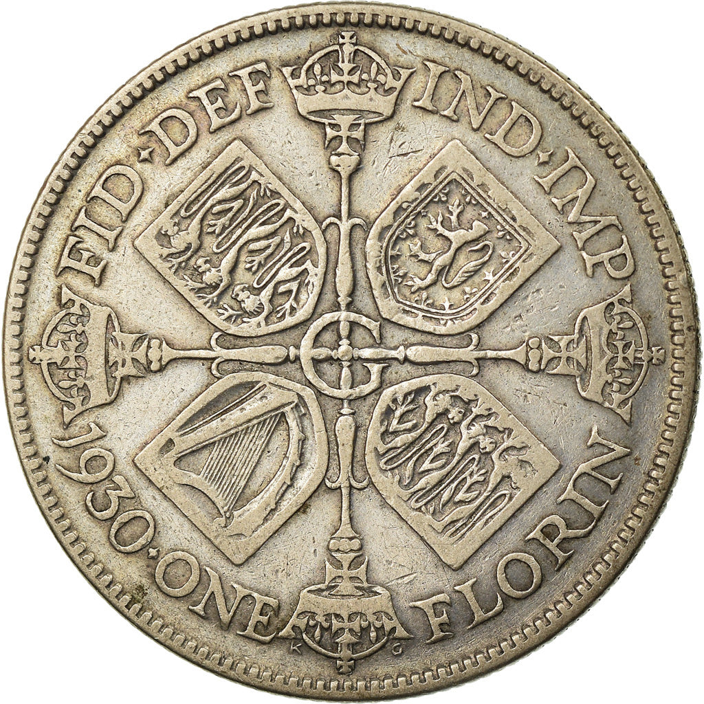 Coin, Great Britain, George V, Florin, Two Shillings, 1930, VF(30-35), Silver