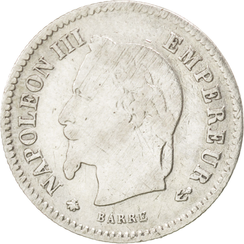 Second Empire, 20 Centimes Napoléon III tête laurée, 1867 A, KM 808.1