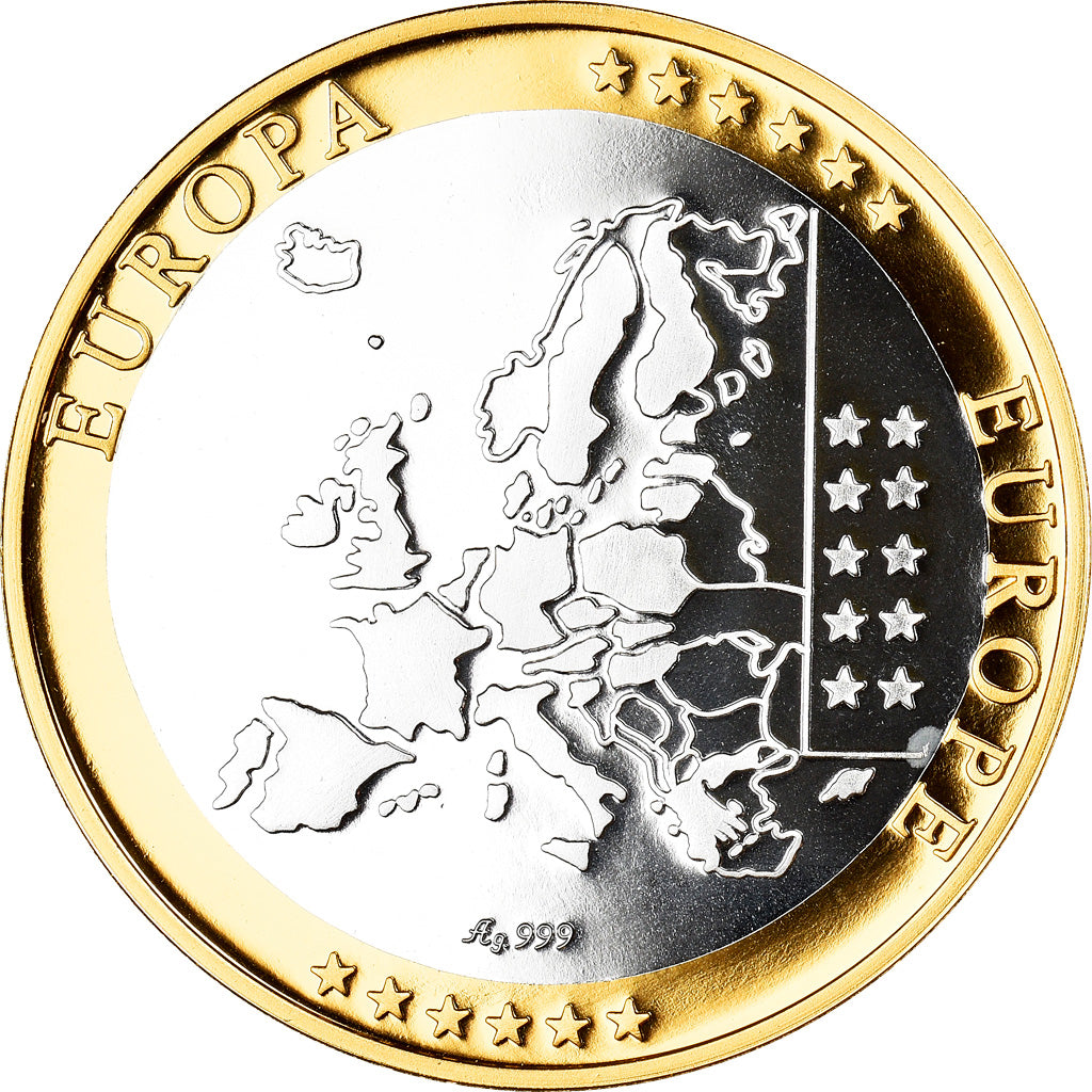 Ireland, Medal, Euro, Europa, Politics, Society, War, MS(65-70), Silver