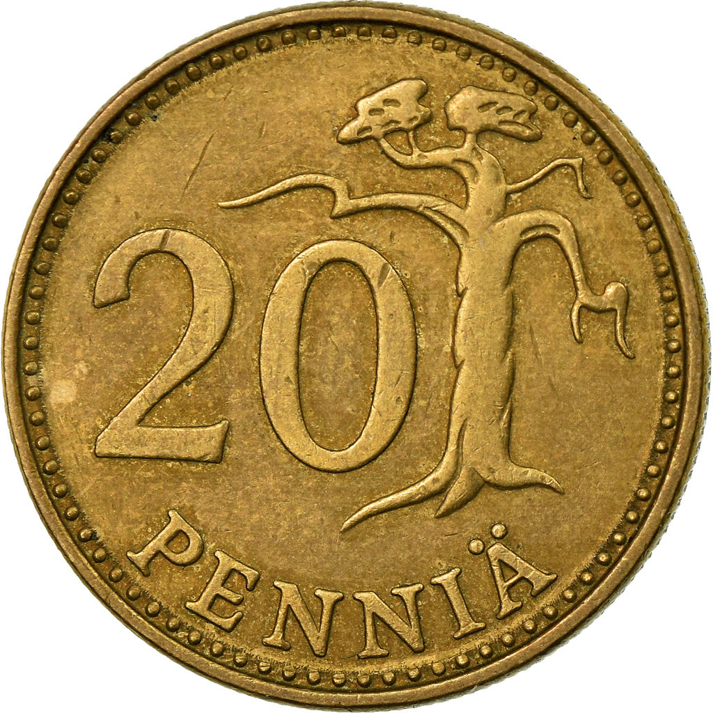 Moneta, Finlandia, 20 Pennia, 1979, EF(40-45), Aluminium-Brąz, KM:47