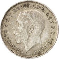 GREAT BRITAIN, 3 Pence, 1917, KM #813, AU(50-53), Silver, 16, 1.40