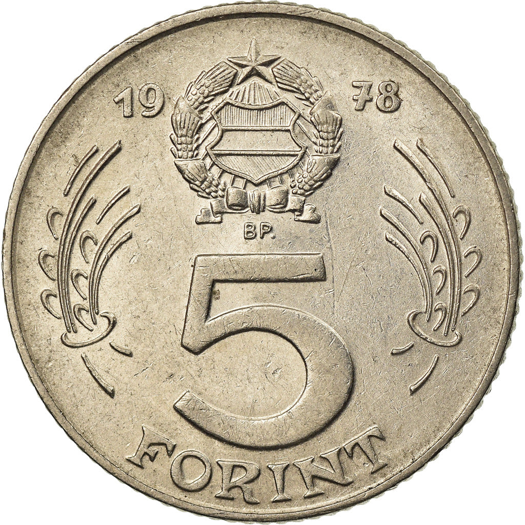 Moneda, Hungría, 5 Forint, 1978, MBC, Níquel, KM:594
