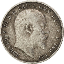 GREAT BRITAIN, 3 Pence, 1908, KM #797.2, EF(40-45), Silver, 16, 1.37