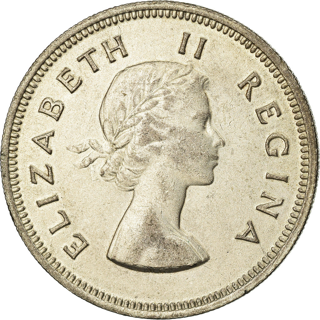 Coin, South Africa, Elizabeth II, 2 Shillings, 1959, EF(40-45), Silver, KM:50