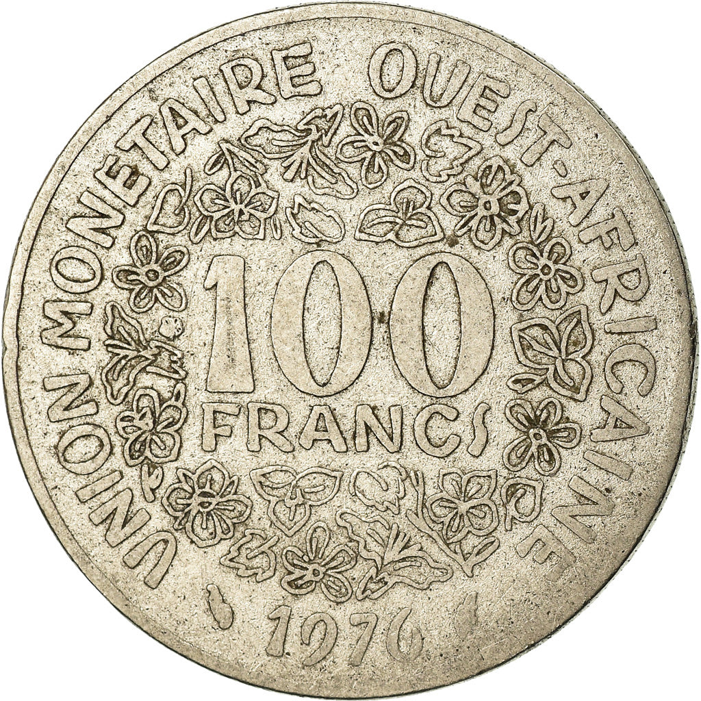 Moneda, Estados del África Occidental, 100 Francs, 1976, BC+, Níquel, KM:4