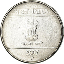 Coin, INDIA-REPUBLIC, 5 Rupees, 2007, EF(40-45), Stainless Steel, KM:330