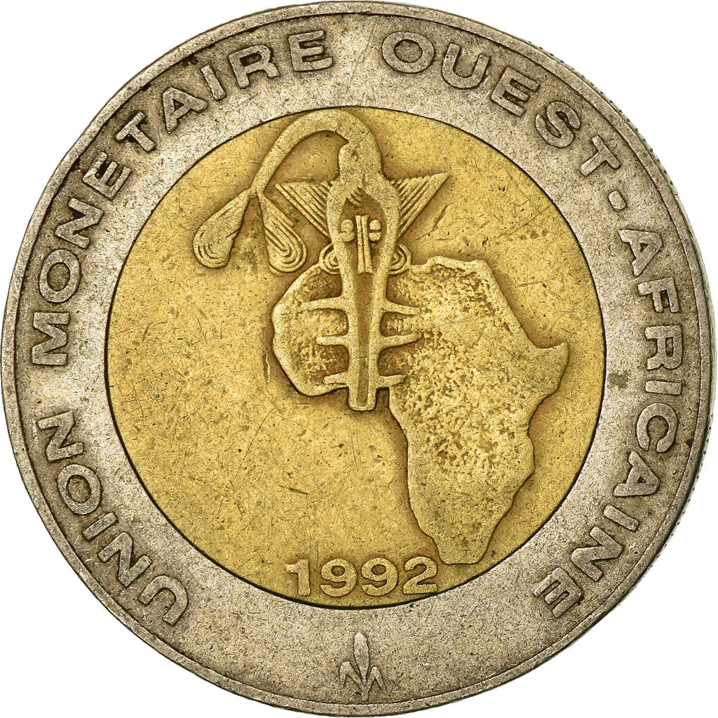 Coin, West African States, 250 Francs, 1992, EF(40-45), Bi-Metallic, KM:13