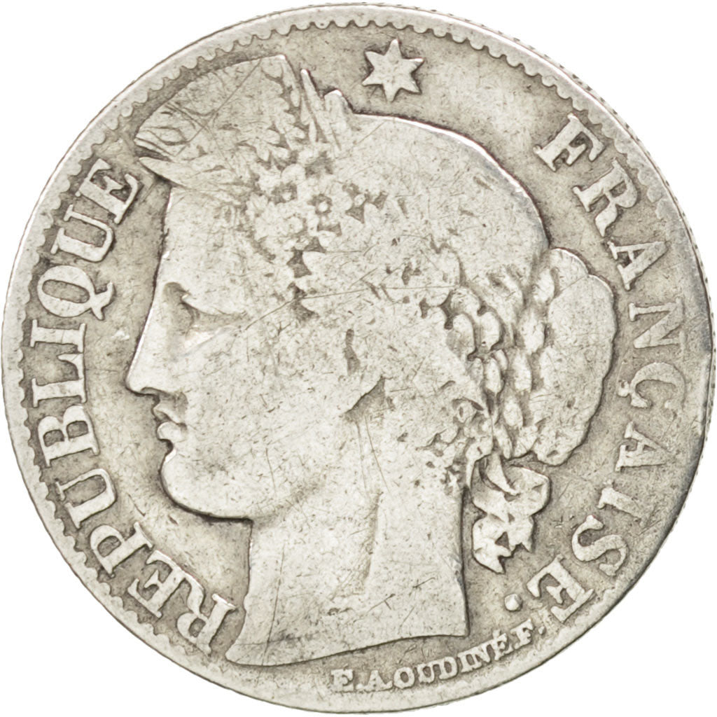 FRANCE, Cérès, 50 Centimes, 1894, Paris, KM #834.1, VF(20-25), Silver, 18, G...