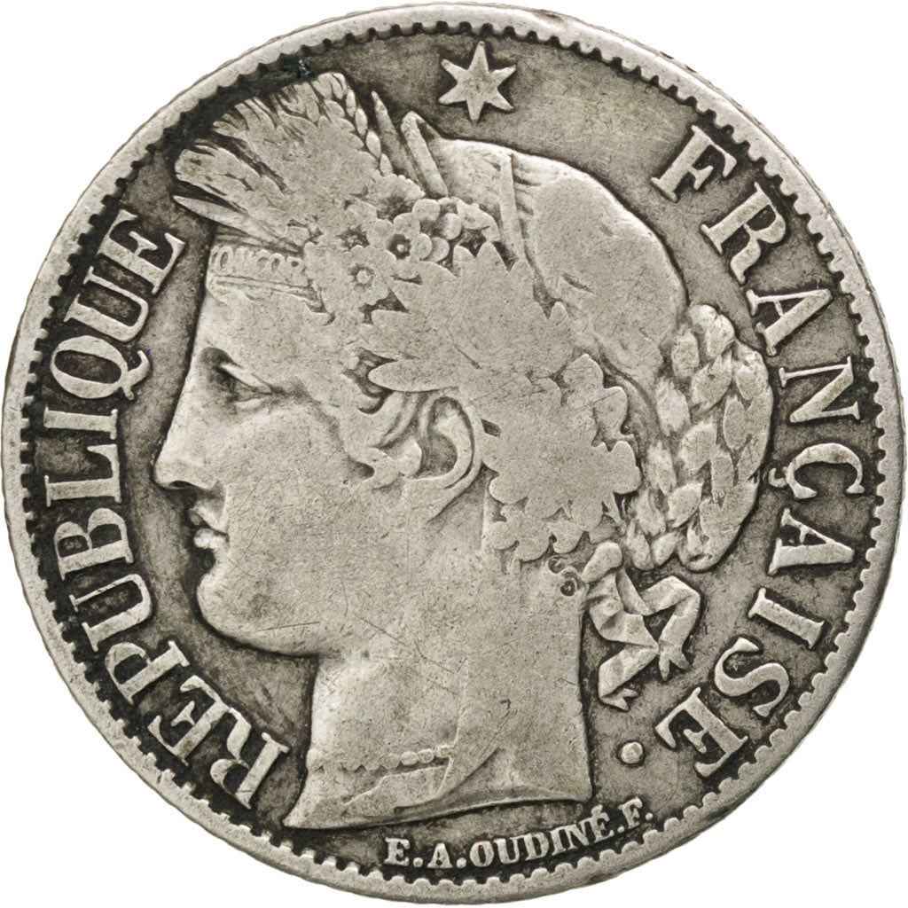 FRANCE, Cérès, Franc, 1895, Paris, KM #822.1, VF(20-25), Silver, 23, Gadoury #..