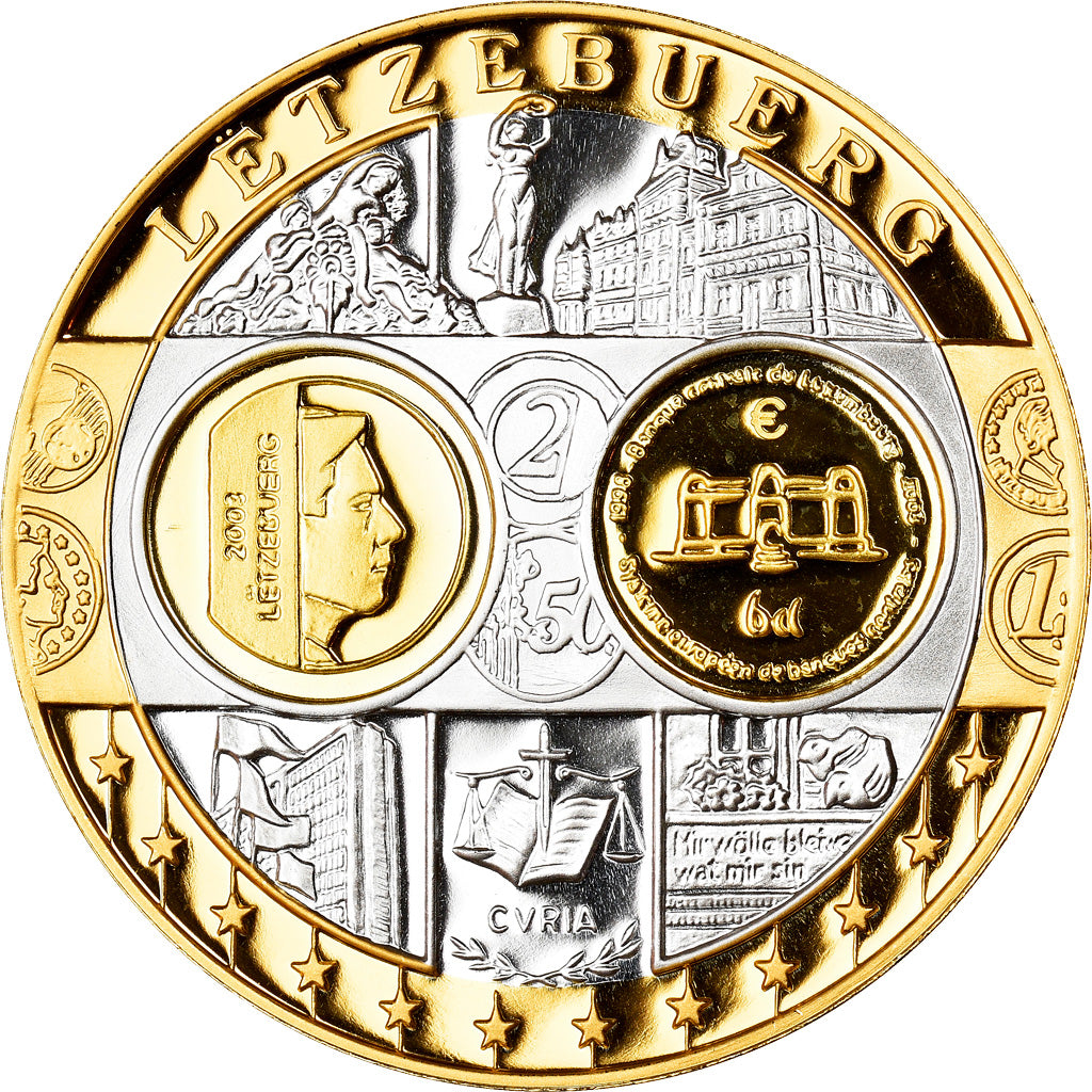 Luxembourg, Medal, L'Europe, Politics, Society, War, 2002, MS(65-70), Silver