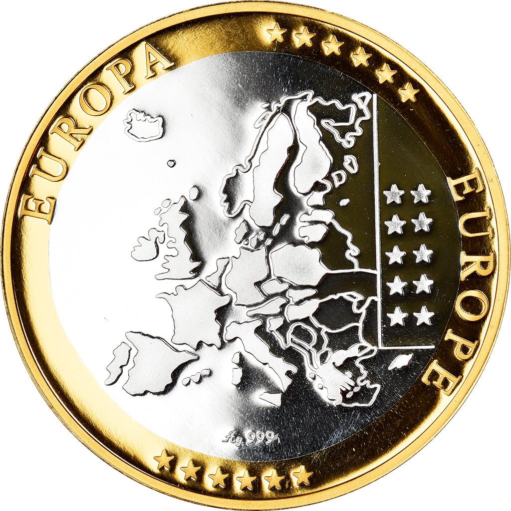 Luxembourg, Medal, L'Europe, Politics, Society, War, 2002, MS(65-70), Silver