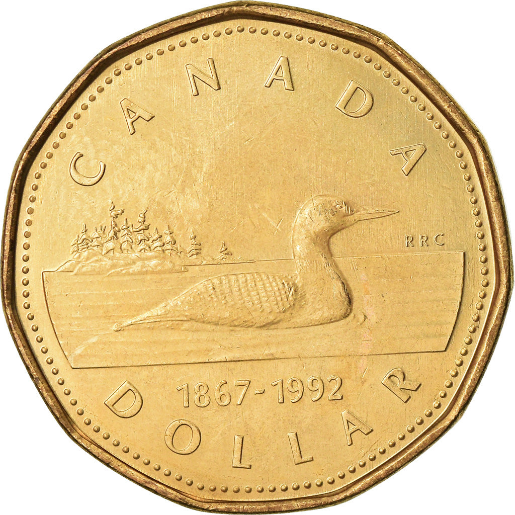 Coin, Canada, Elizabeth II, Dollar, 1992, Royal Canadian Mint, Ottawa