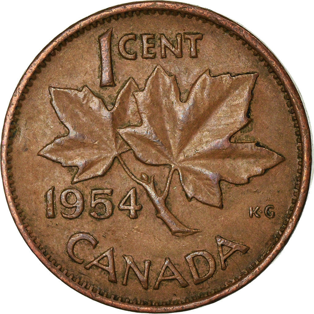 Coin, Canada, Elizabeth II, Cent, 1954, Royal Canadian Mint, Ottawa, EF(40-45)