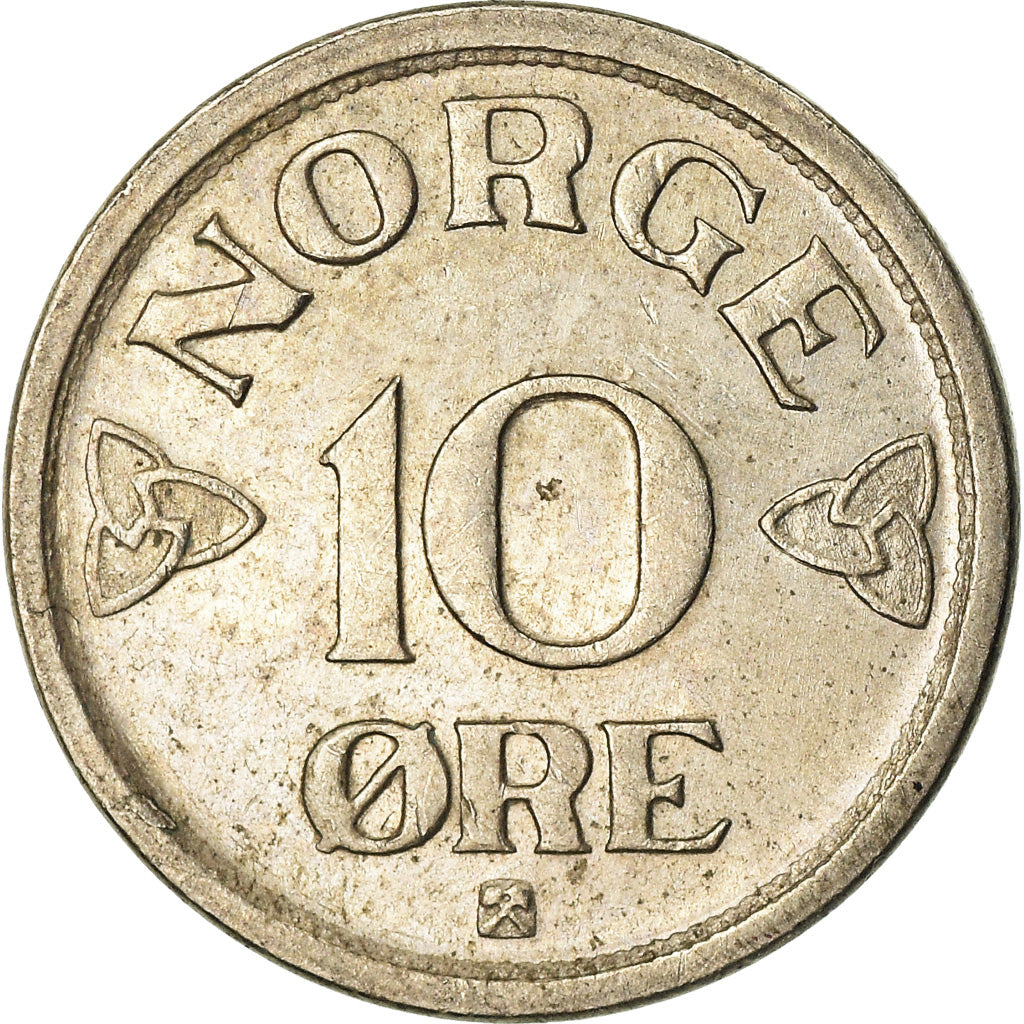 Munten, Noorwegen, Haakon VII, 10 Öre, 1954, ZF, Copper-nickel, KM:396