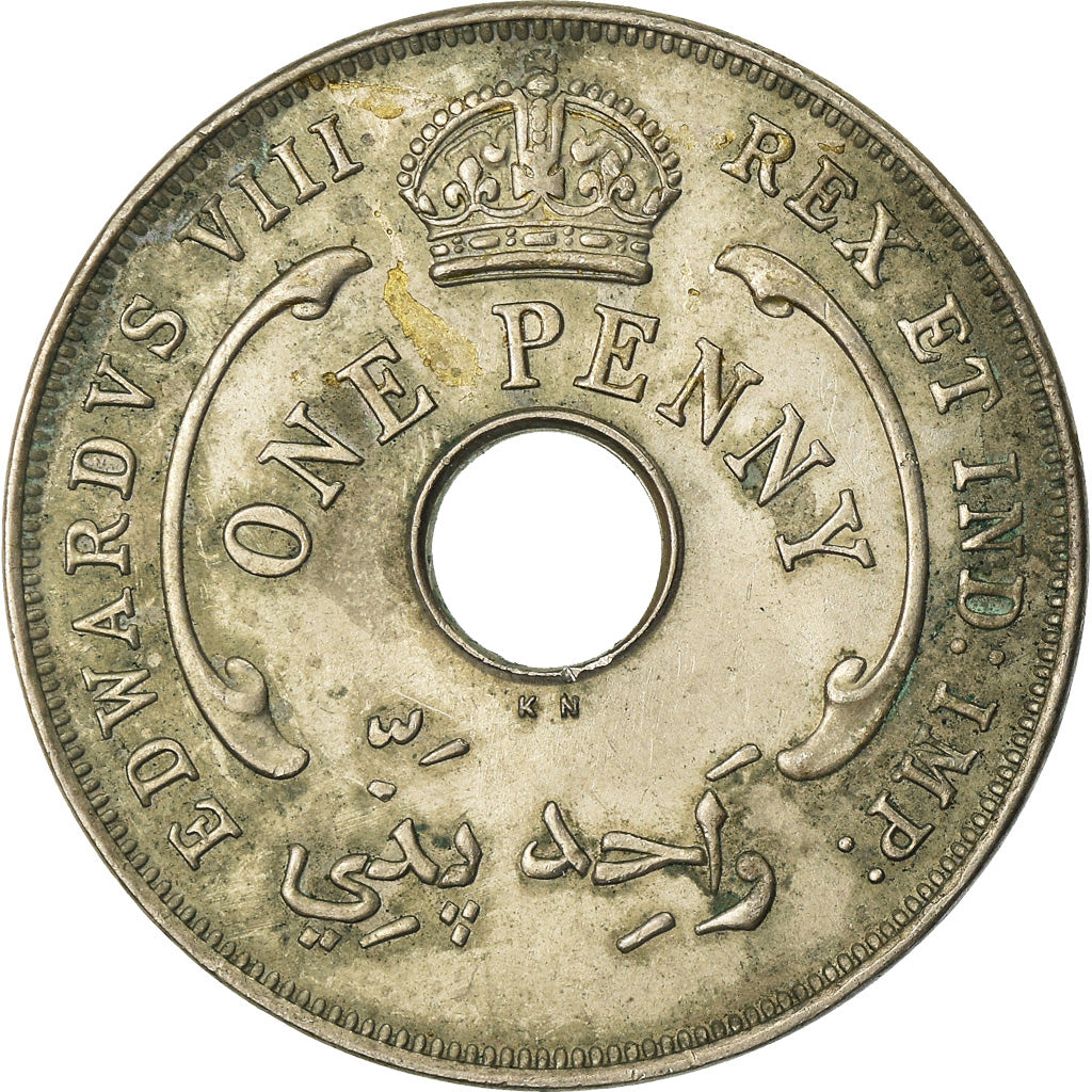 Coin, BRITISH WEST AFRICA, Edward VIII, Penny, 1936, EF(40-45), Copper-nickel