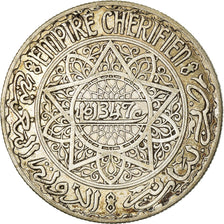 Coin, Morocco, Mohammed V, 20 Francs, 1928, Paris, EF(40-45), Silver, KM:39