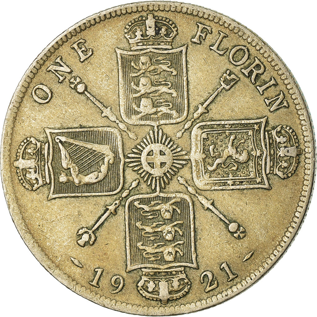 Coin, Great Britain, George V, Florin, Two Shillings, 1921, VF(30-35), Silver