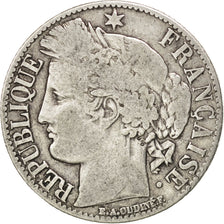 FRANCE, Cérès, Franc, 1872, Paris, KM #822.1, F(12-15), Silver, 23, Gadoury #...