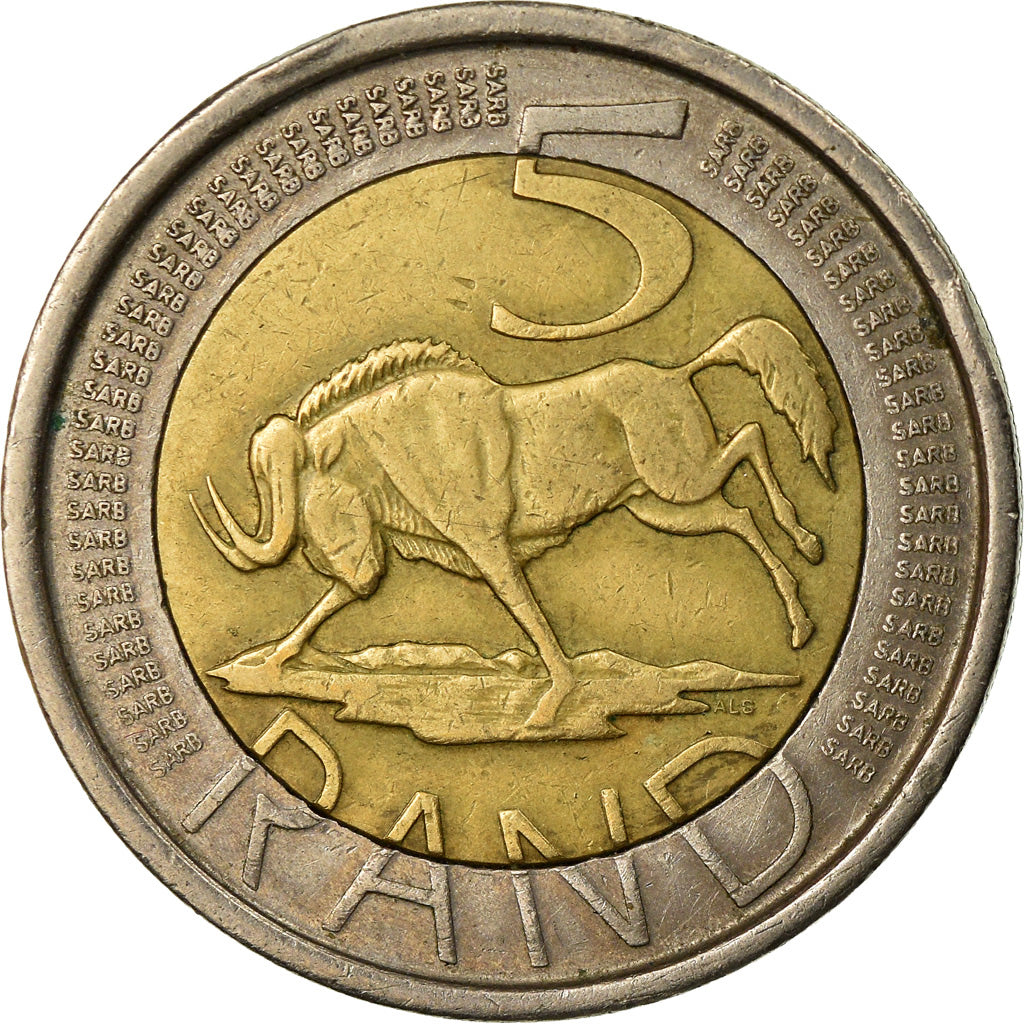Moneda, Sudáfrica, 5 Rand, 2006, Pretoria, MBC, Bimetálico, KM:492