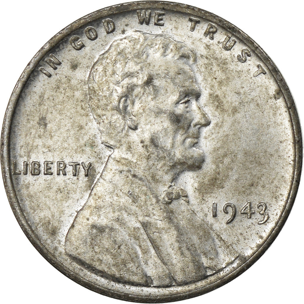 Coin, United States, Lincoln Cent, Cent, 1943, U.S. Mint, Philadelphia