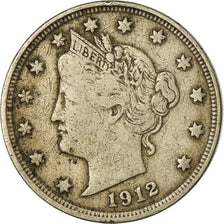 Coin, United States, Liberty Nickel, 5 Cents, 1912, U.S. Mint, Philadelphia