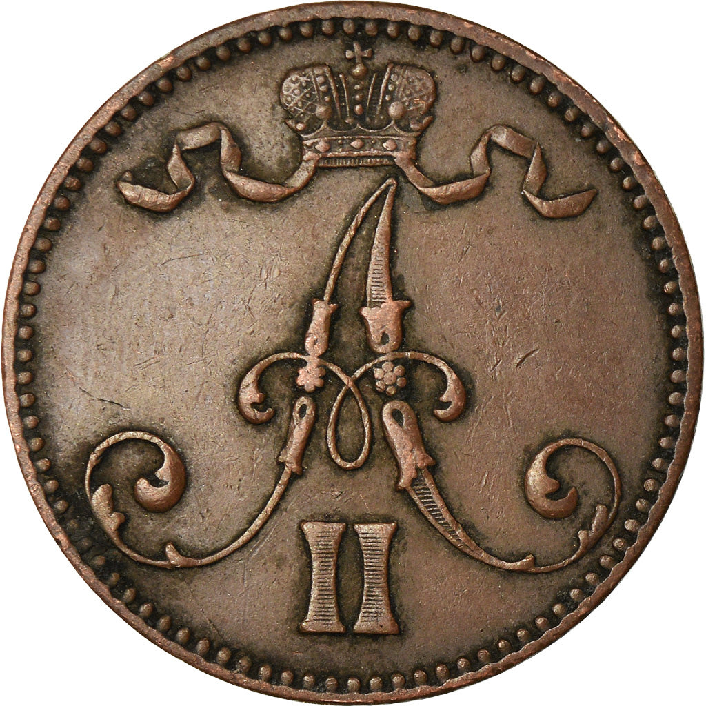 Coin, Finland, 5 Pennia, 1870, EF(40-45), Copper, KM:45