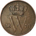 Coin, Netherlands, William III, Cent, 1870, EF(40-45), Copper, KM:100