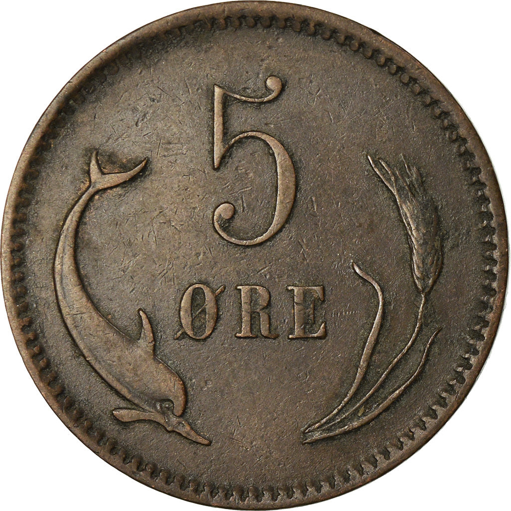 Münze, Dänemark, Christian IX, 5 Öre, 1874, SS, Bronze, KM:794.1